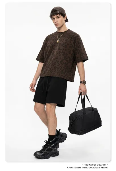 Design BE Thrived Grey Apriko Leopard Print T-Shirt T-Shirts - 21