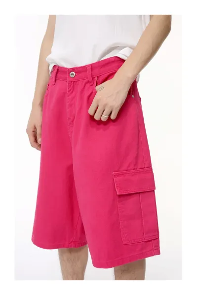 Design Cargo Shorts in Fuchsia Pink Shorts - 16