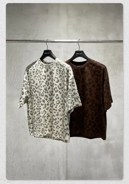 Design BE Thrived Grey Apriko Leopard Print T-Shirt T-Shirts - 24