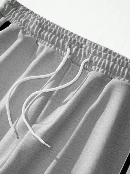 Design Button-Side Track Pants Gray Sweatpants - 42