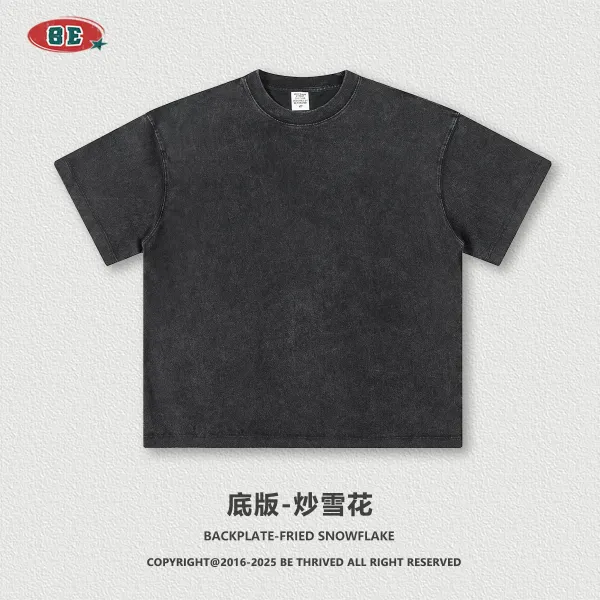 Design BE Thrived Fried Snowflake Washed Black T-Shirt T-Shirts - 1