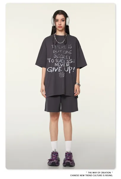 Design Motivational Graphic T-Shirt Metal Black - 17