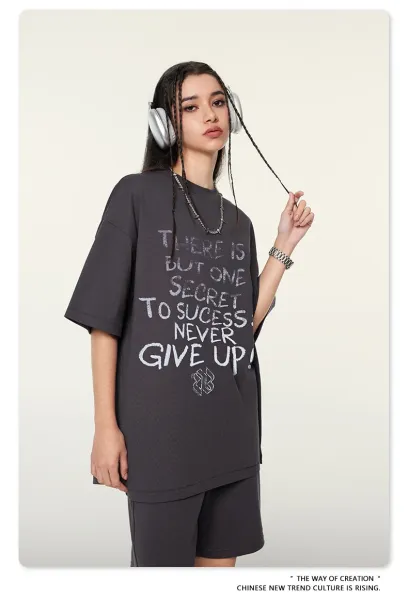 Design Motivational Graphic T-Shirt Metal Black - 23