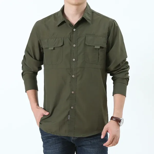 Design Utility Shirt Army Green Shirt Tops Shirt - 1