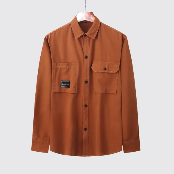 Design East Rain Utility Shirt Rust Brown Tops Shirt - 1