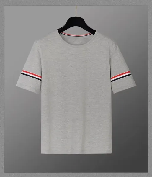 Design Striped Cuff T-Shirt Gray - 8