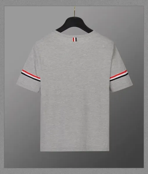 Design Striped Cuff T-Shirt Gray - 9