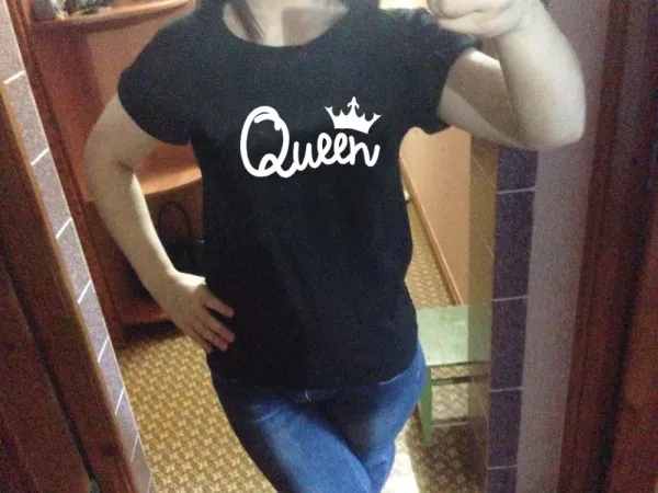 Design Queen and King Matching Black T-Shirts - 8