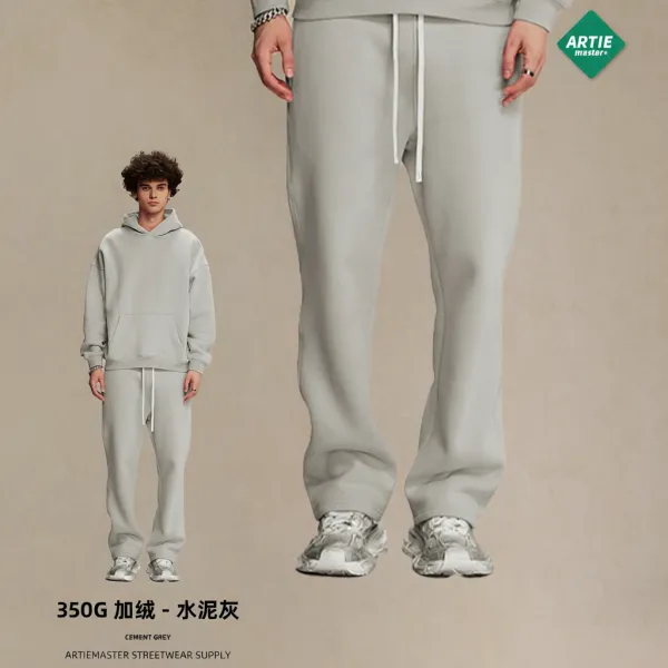 Arte Artie Master 350G Fleece Cement Grey Hoodie and Sweatpants Set Casual Set - 1
