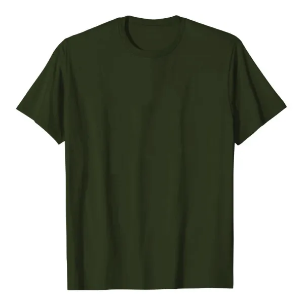 Design Basic Fit Army Green T-Shirt with Ripped Black Jeans - 27