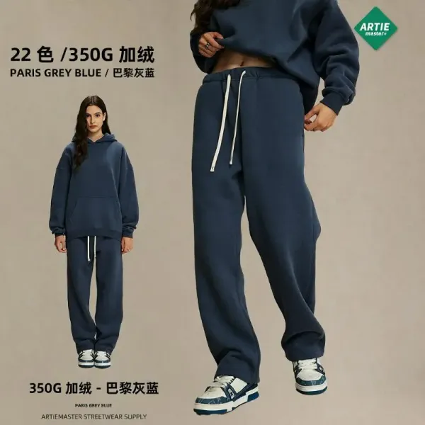 Arte Artie Master Paris Grey Blue 350G Fleece Hoodie and Sweatpants Set Sets - 1