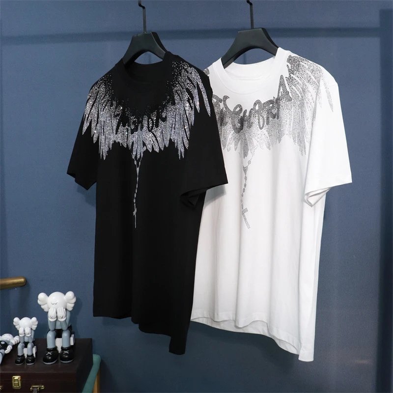 Marcelo Burlon County Of Milan Angel Wings Crystal Embellished Black T-Shirt - 14