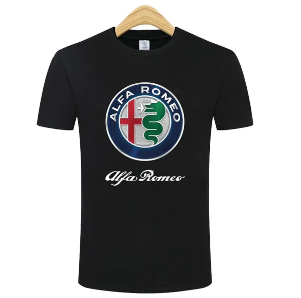 Design Alfa Romeo Logo Graphic Black T-Shirt T-Shirts - 1