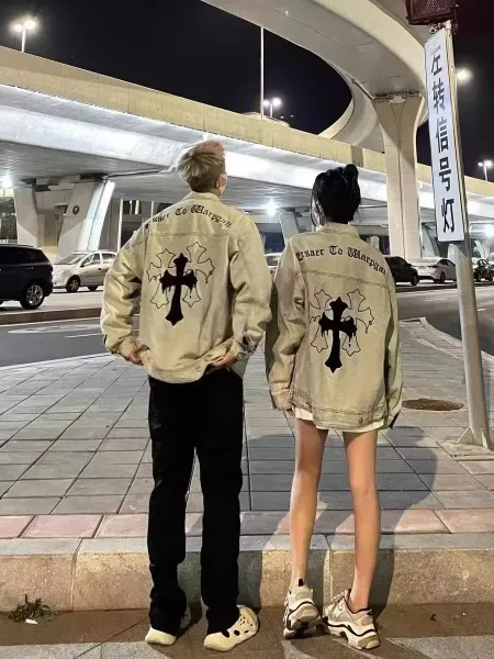 Chrome Hearts Cross Motif Acid Wash Denim Jacket - 2