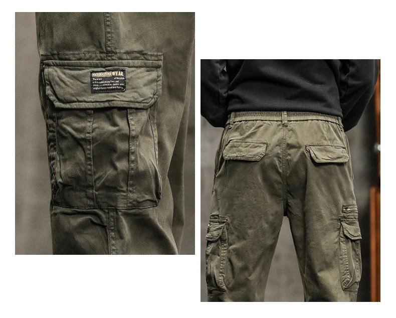 Design Cargo Pants Black with Zippered Pocket and Elastic Cuff Pants - 15