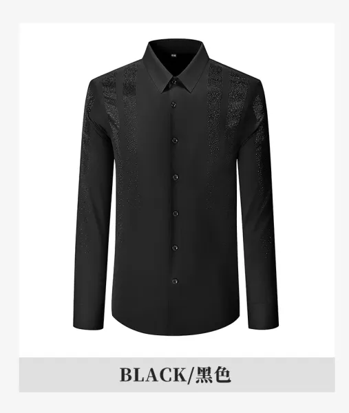 Design Crystal-Embellished Black Formal Shirt Tops Shirt - 20