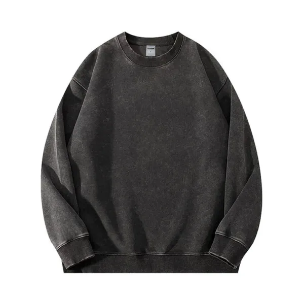 Design Acid Wash Purple Crewneck Sweatshirt Hoodie - 12