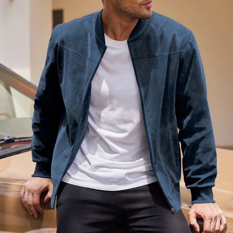 Design Bomber Jacket Navy Blue Outerwear - 26