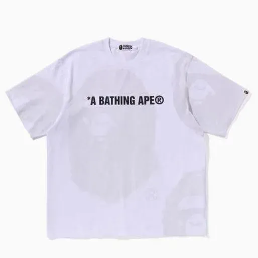 A Bathing Ape Logo Print White T-Shirt - 1
