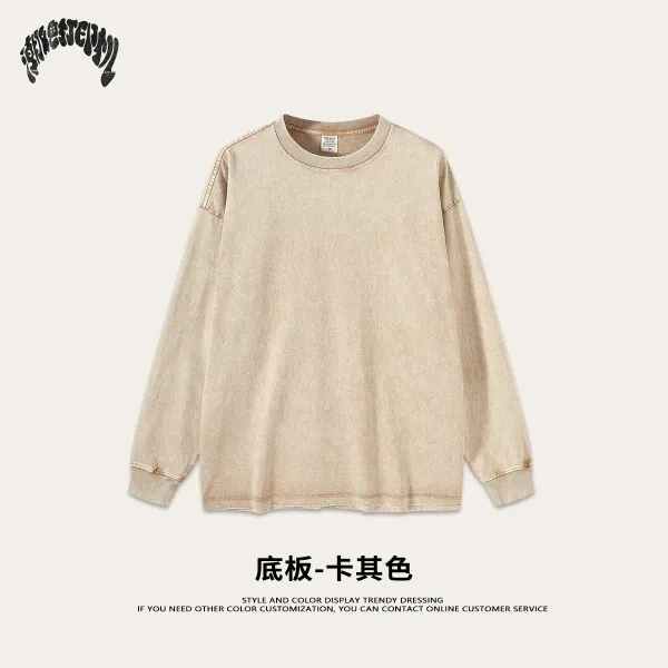 Design Long Sleeve T-Shirt Khaki - 1
