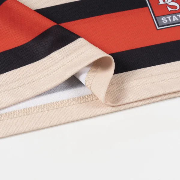 Design Kingson Custom Football Jersey 77 Cream Red Black Jersey - 13