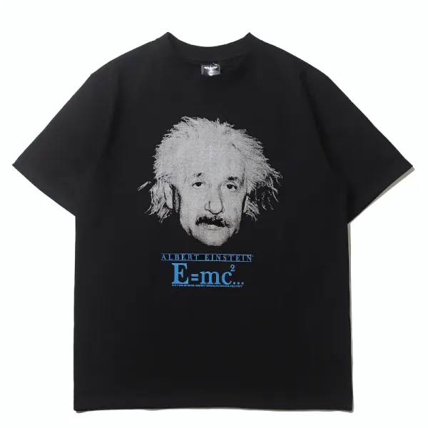 Design Albert Einstein E=mc² Graphic T-Shirt Black - 1