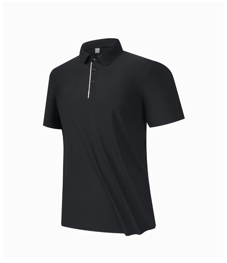 Design Minimalist Zip-Placket Black Polo Tops Polo - 13