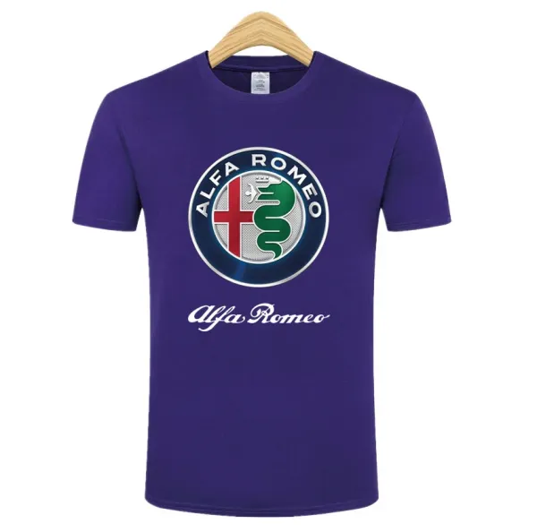 Design Alfa Romeo Logo Graphic Purple T-Shirt T-Shirts - 1