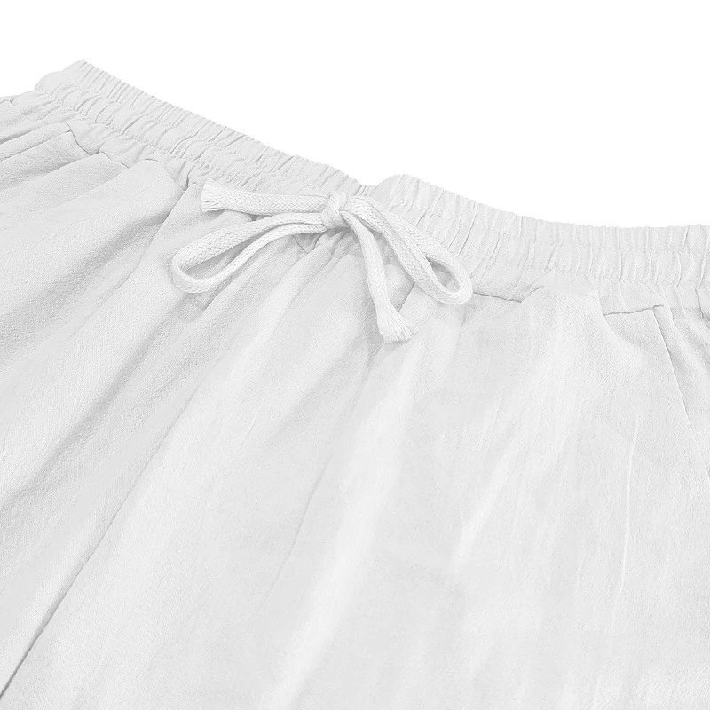 Design Linen Shirt and Pants Set White Casual Set - 12