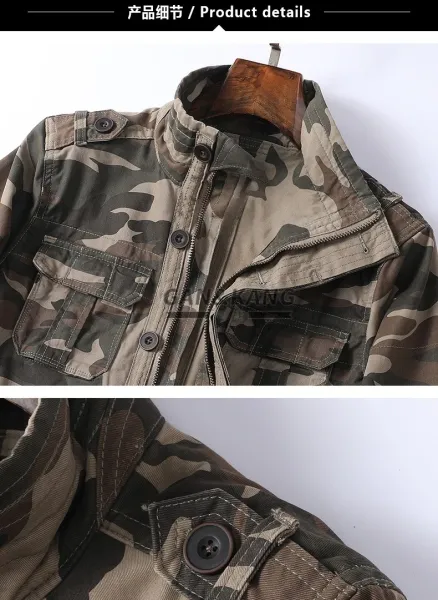 Design Camouflage Military-Style Field Jacket Multicolor Outerwear Outerwear.jacket - 11