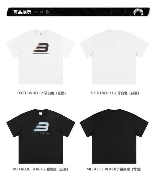 Design 3 Logo Graphic T-Shirt Metal Black - 30