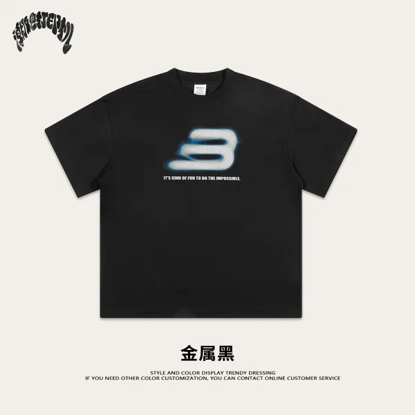Design 3 Logo Graphic T-Shirt Metal Black - 1