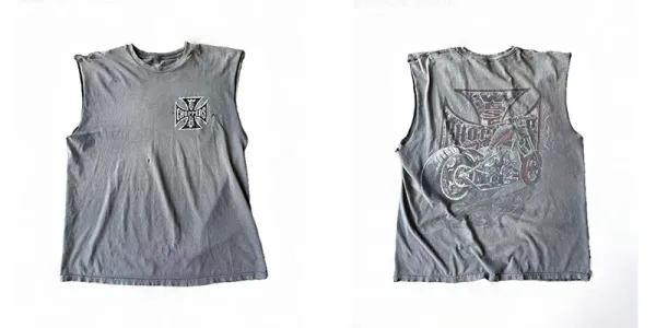 Harley-Davidson Motorcycle Graphic Sleeveless T-Shirt Gray - 1