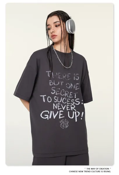 Design Motivational Graphic T-Shirt Metal Black - 21