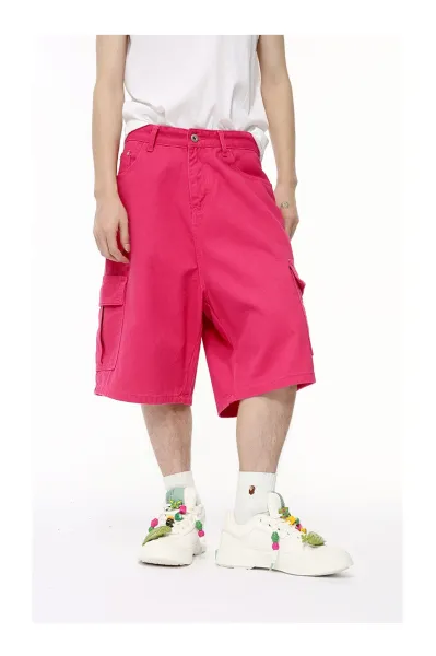 Design Cargo Shorts in Fuchsia Pink Shorts - 12