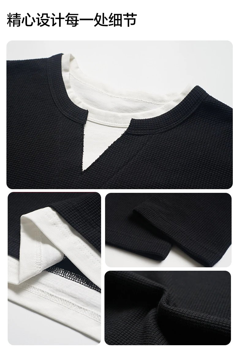 Design Layered Mock Neck Long Sleeve Top Black - 10
