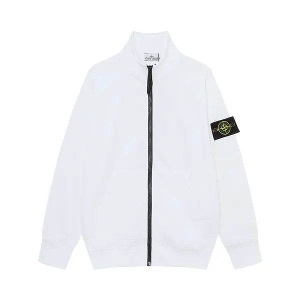 Stone Island Zip-Up Track Jacket White Outerwear - 1