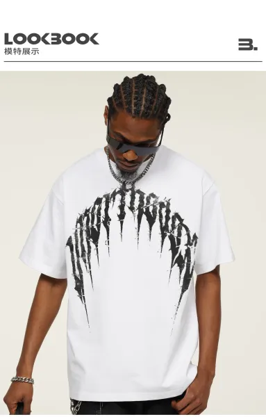 Design SAINT T-Shirt Acid Wash Black Graphic Tee T-Shirts - 11