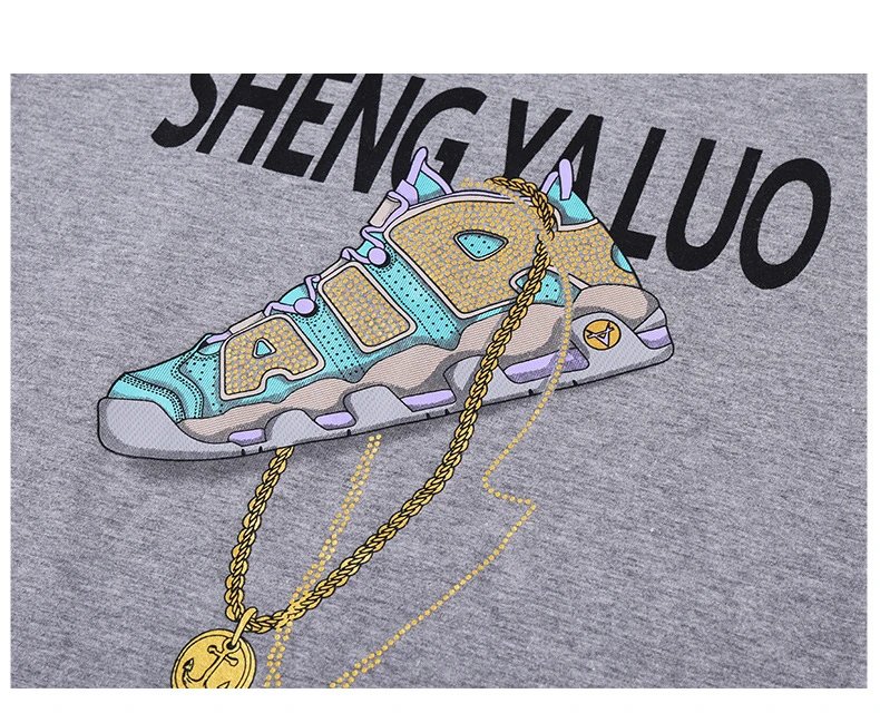 Design SHENG YA LUO Graphic Print Black T-Shirt - 16