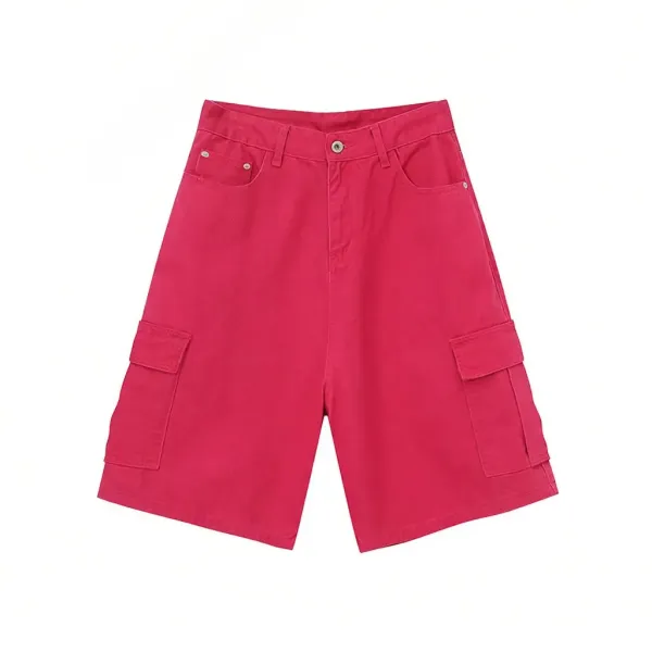 Design Cargo Shorts in Fuchsia Pink Shorts - 1