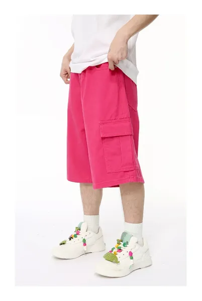 Design Cargo Shorts in Fuchsia Pink Shorts - 10
