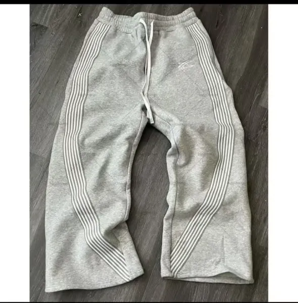 Adidas Originals Track Pants Gray with White Stripes Sweatpants - 4