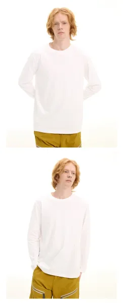 Design Long Sleeve Crew Neck T-Shirt White - 16