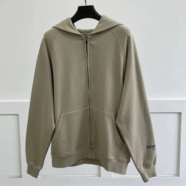 Fear of God Essentials Zip-Up Hoodie Beige Hoodie - 1