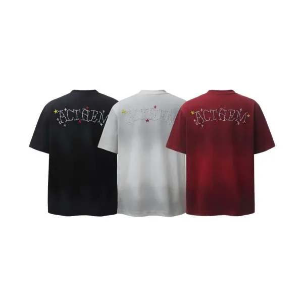 Design Ashrulem Star Constellation Embroidered Black T-Shirt T-Shirts - 5