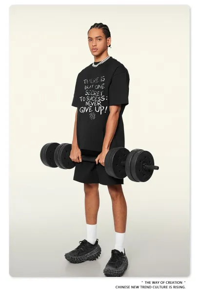 Design Motivational Graphic T-Shirt Metal Black - 16