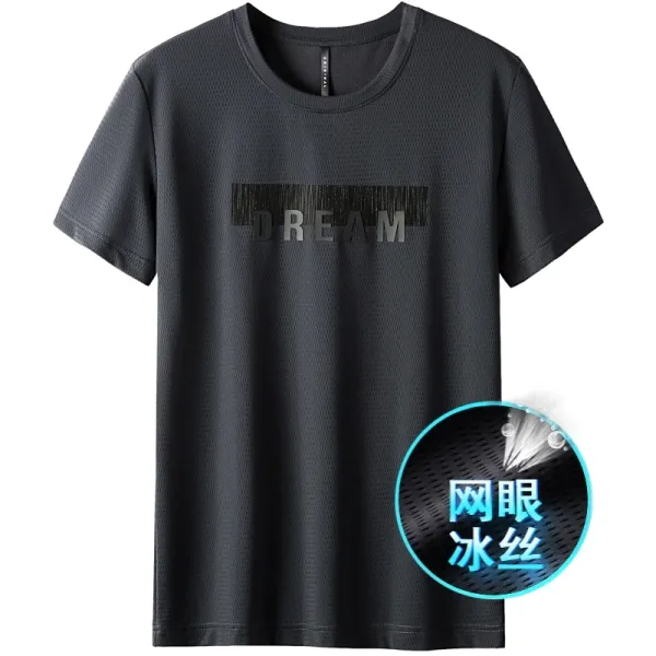 Design Dream Mesh Ice Silk Black T-Shirt - 1