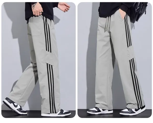 Adidas Three-Stripe Cargo Pants Gray - 17