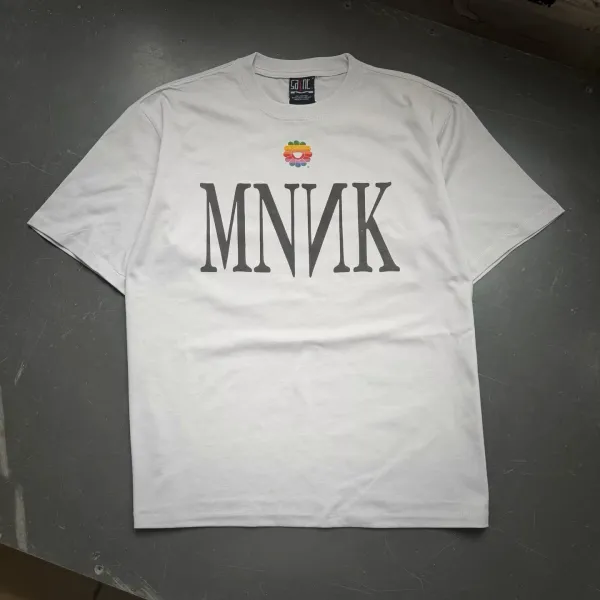 Design MNK Rainbow Flower Logo T-Shirt White T-Shirts - 8