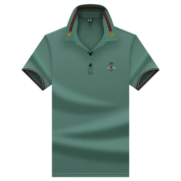 Design Bee Embroidery Polo Green Tops Polo - 1